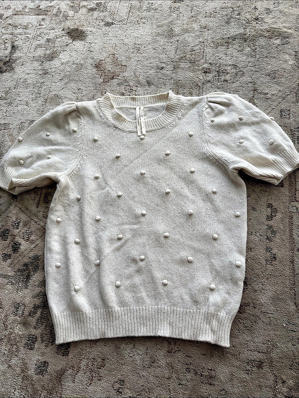 Anthropologie Pom Short Sleeve Sweater Made in Italy Small